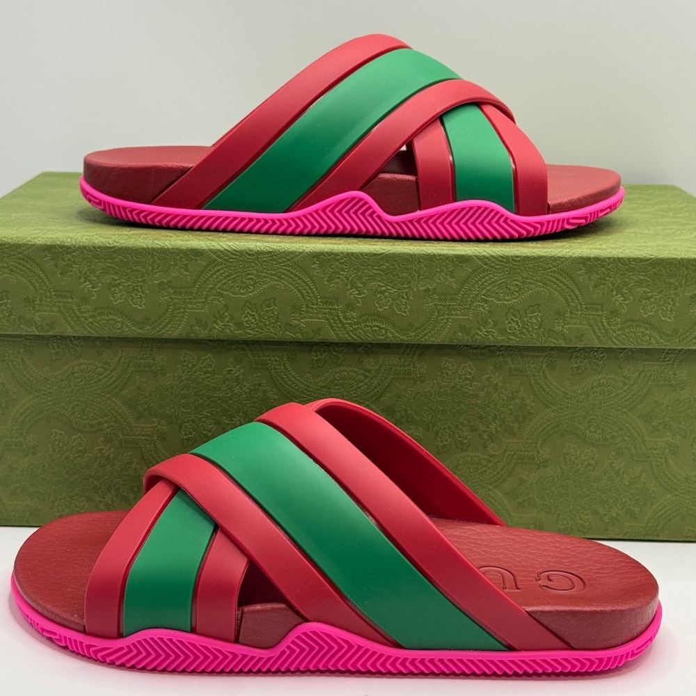 NWT GUCCI SLIDES SANDAL POOL size 38 fit for 8us